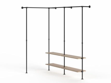 PIPE HW-307 Corner clothes rail system | 115/199x208x43 cm