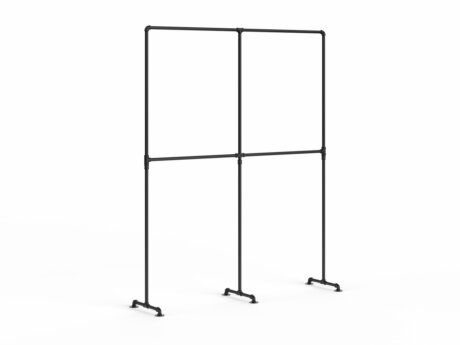 PIPE S-201 Doppelte Kleiderstange | 175x211x45 cm | schwarz