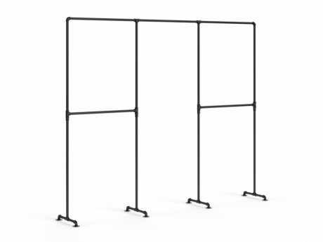 PIPE S-302 Kleiderstangensystem | 259x211x45 cm | schwarz