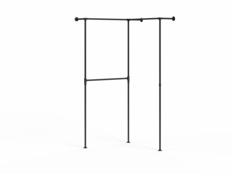 PIPE W-201 Kleiderstangensystem Ecke | 115/115x208x31 cm | schwarz