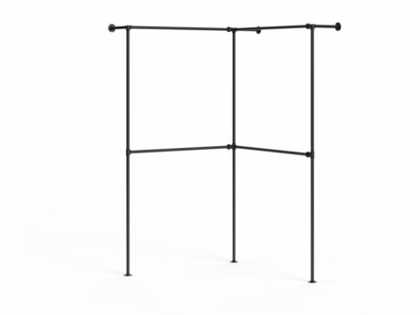 PIPE W-201 Corner clothes rail system | 140/140x210x31 cm | black
