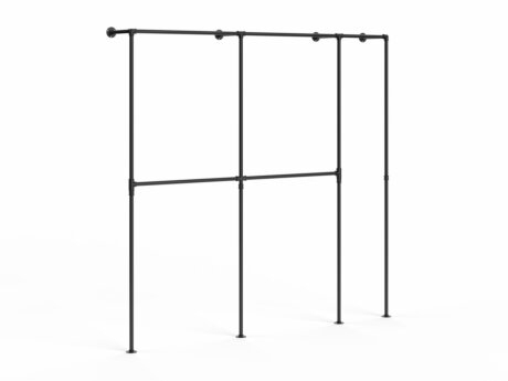 PIPE W-250 Clothes rail system | 219x208x31 cm | black
