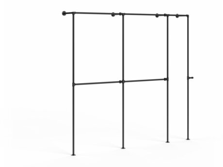 PIPE W-250 Clothes rail system | 236x210x31 cm | black