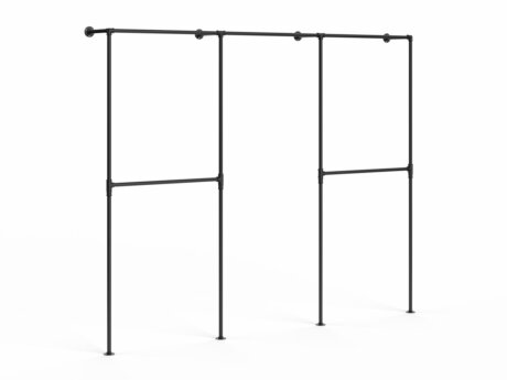 PIPE W-302 Clothes rail system | 259x208x31 cm | black