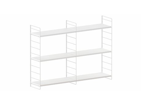 STEP L-2x2 Hängeregalsystem | 124x90x27 cm (LxHxT) | weiß