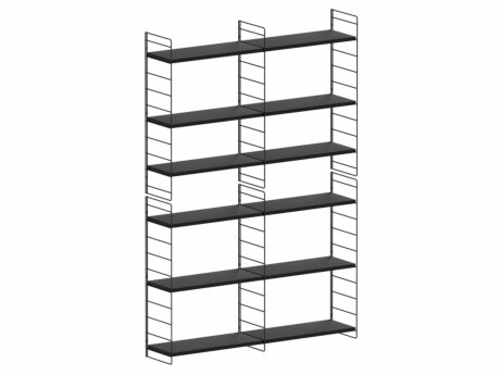 STEP L-2x5 Hanging Shelf | 124x180x27 cm | black