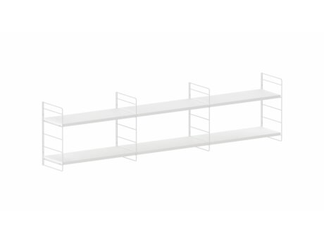 STEP L-3x1 Hängeregalsystem | 185x45x27 cm | weiß
