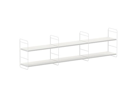 STEP L-3x1 Hängeregalsystem | 185x50x27 cm (LxHxT) | weiß