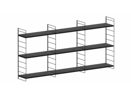STEP L-3x2 Étagère suspendue | Décor noir
