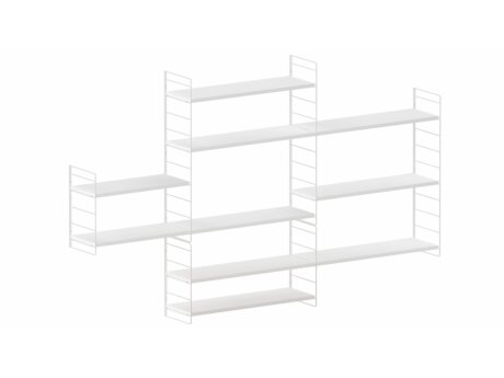 STEP MIX-3x4 Stepped Shelf | 224x135x27 cm | Decor white