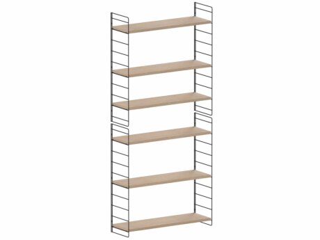 STEP XL-1x5 Hanging Shelf | 83x180x27 cm | oak wood veneer/black