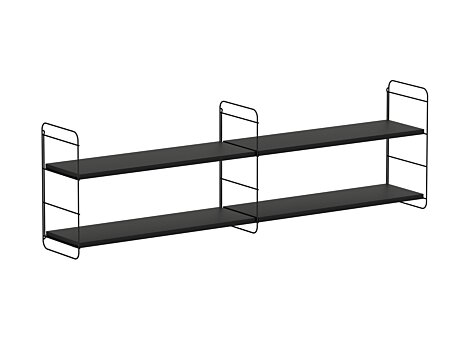 STEP XL-2x1 Hängeregalsystem | 164x50x27 cm (LxHxT) | schwarz