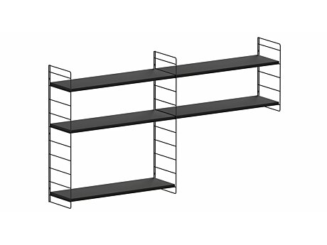 STEP XL-2x2 Stufenregal | 164x90x27 cm (LxHxT) | schwarz