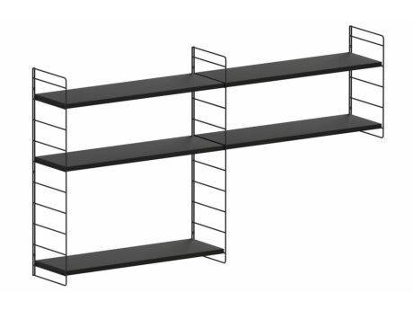 STEP XL-2x2 Stepped Shelf | 164x90x27 cm | black