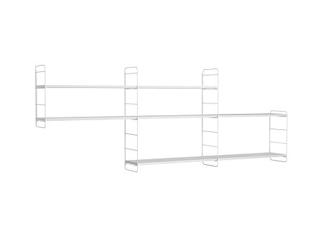 STEP XL-3x2-P Hängeregalsystem | 242x90x27 cm (LxHxT) | Dekor weiß