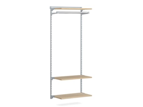 WALK-IN L-100 Regalsystem | 85x200x43 cm | eiche/grau