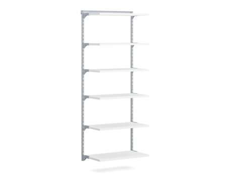 WALK-IN L-101 Regalsystem | 85x200x43 cm | weiß/grau