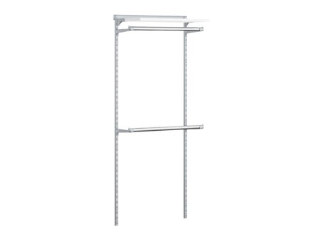 WALK-IN L-103 Garderobensystem | 85x200x43 cm | weiß/grau