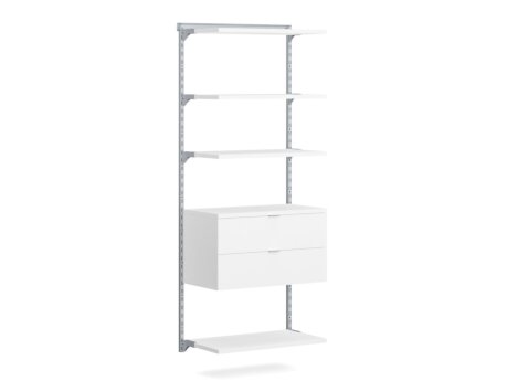 WALK-IN L-105 Schranksystem | 85x200x45 cm | weiß/grau