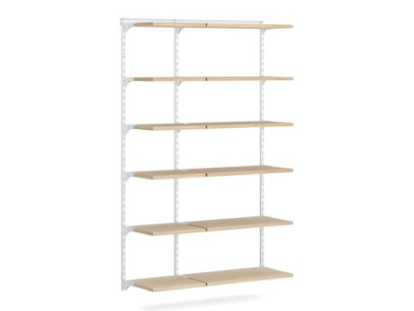 WALK-IN L-151 Regalsystem | 130x200x43 cm | eiche/weiß