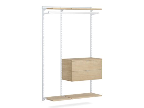 WALK-IN L-154 Schranksystem | 130x200x45 cm | eiche/weiß