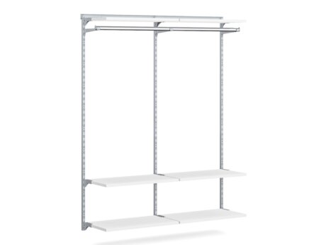 WALK-IN L-200 Regalsystem | 165x200x43 cm | weiß/grau