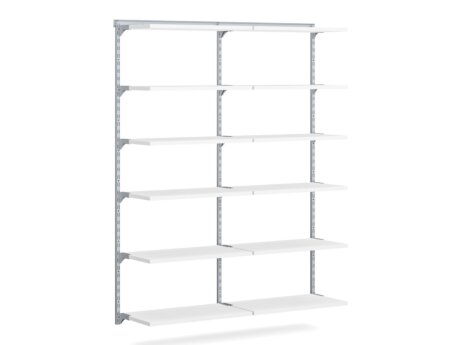 WALK-IN L-201 Regalsystem | 165x200x43 cm | weiß/grau