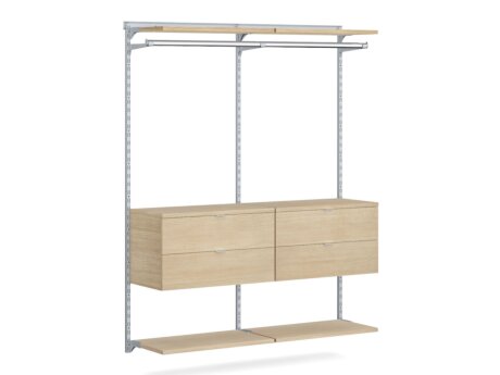 WALK-IN L-206 Schranksystem | 165x200x45 cm | eiche/grau