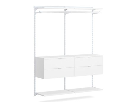 WALK-IN L-206 Schranksystem | 165x200x45 cm | weiß