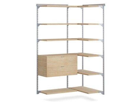 WALK-IN L-208 Schranksystem Ecke | 127/84x200x45 cm | eiche/grau