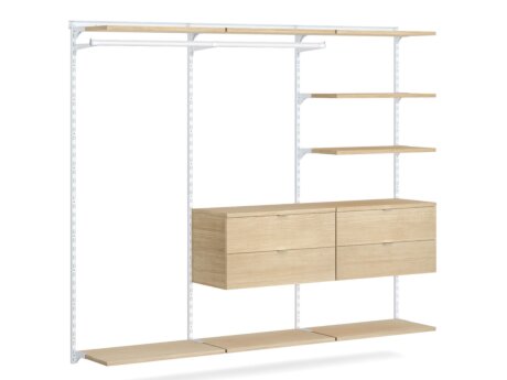 WALK-IN L-305 Schranksystem | 250x200x45 cm | eiche/weiß