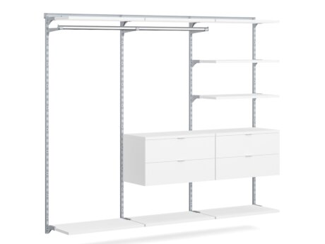 WALK-IN L-305 Schranksystem | 250x200x45 cm | weiß/grau