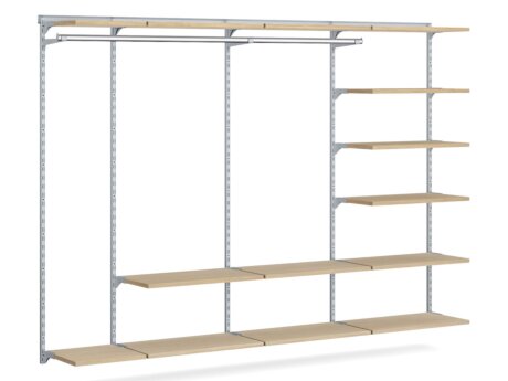 WALK-IN L-351 Opbergsysteem Kledingkast | 295x200x43 cm | eik/grijs