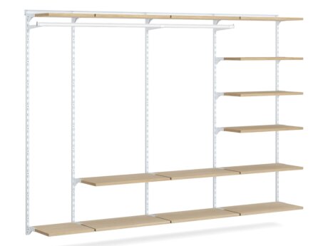 WALK-IN L-351 Regalsystem Kleiderschrank | 295x200x43 cm | eiche/weiß