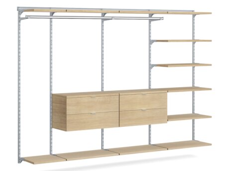 WALK-IN L-354 Schranksystem | 295x200x45 cm | eiche/grau