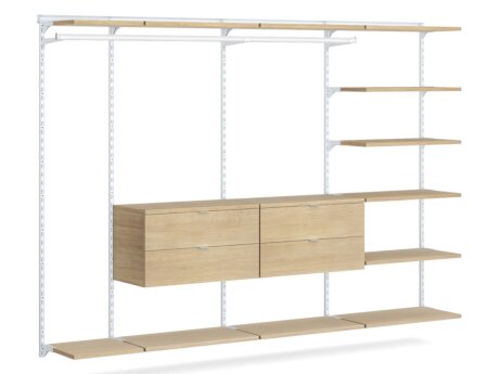WALK-IN L-354 Schranksystem | 295x200x45 cm | eiche/weiß