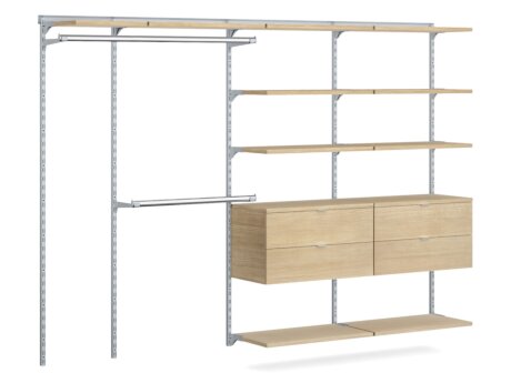 WALK-IN L-357 Wardrobe System | 295x200x45 cm | oak/grey