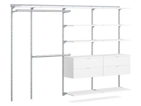 WALK-IN L-357 Schranksystem | 295x200x45 cm | weiß/grau