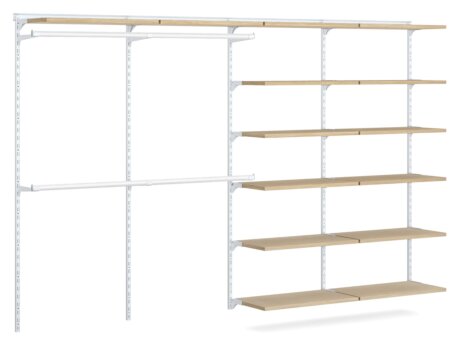 WALK-IN L-403 Regalsystem Kleiderschrank | 330x200x43 cm | eiche/weiß