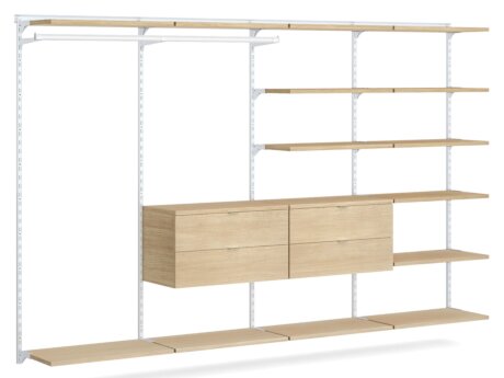 WALK-IN L-404 Schranksystem | 330x200x45 cm | eiche/weiß