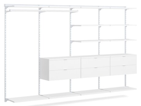 WALK-IN L-406 Schranksystem | 330x200x45 cm | weiß