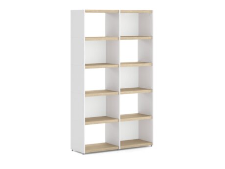 YOMO 2x5 Bookshelf | 113x189x35 cm | oak/white