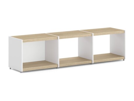 YOMO 3x1 Regalsystem | 168x42x35 cm | eiche/weiß