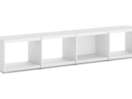 YOMO 4x1 Regalsystem | 224x42x35 cm (LxHxT) | Dekor weiß