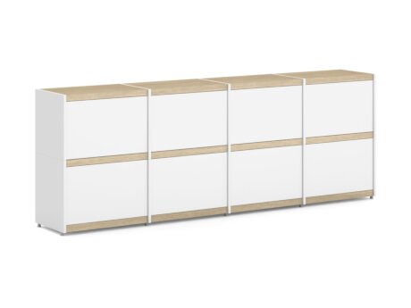 YOMO 4x2-P Sideboard | 224x79x35 cm | eiche/weiß