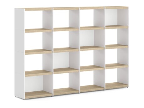 YOMO 4x4 Shelving System | 224x152x35 cm | oak/white