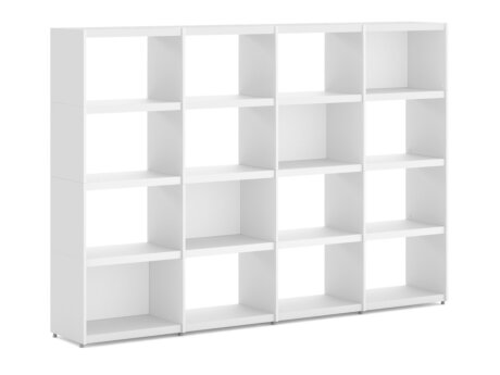 YOMO 4x4 Regalsystem | 224x152x35 cm (LxHxT) | Dekor weiß