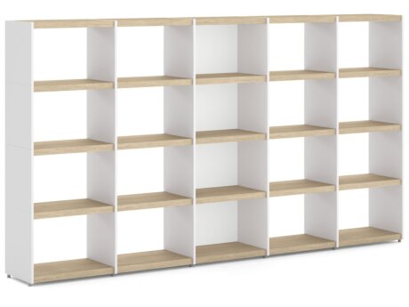 YOMO 5x4 Shelving System | 280x152x35 cm | oak/white