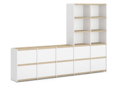 YOMO 5x5-P Stepped Shelf | 280x189x35 cm | oak/white