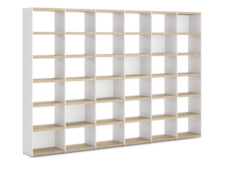 YOMO 6x6 Shelving System | 335x225x35 cm | oak/white